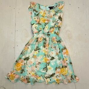 Girls Multicolored flower pattern Mini dress